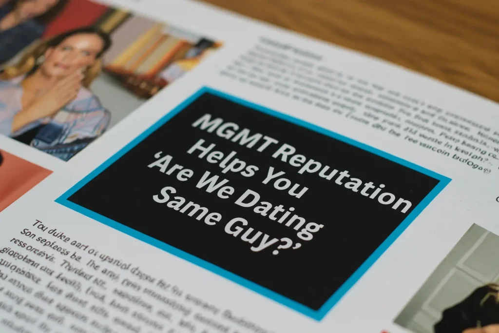 Headline in magazine MGMT Reputation Helps You Navigate Are We Dating the Same Guy