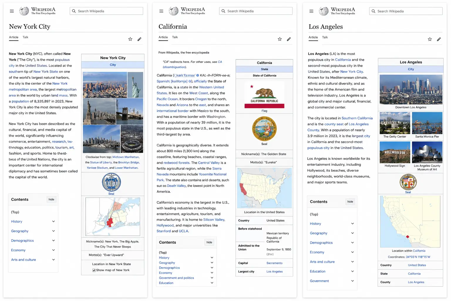 wikipedia pages