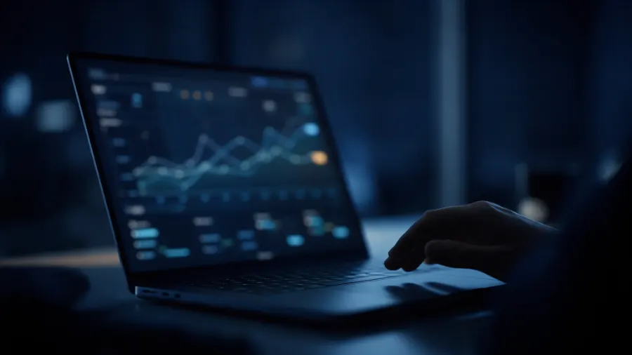 Laptop showing a reputation monitoring dashboard with alerts: online reputation monitoring by MGMT Reputation